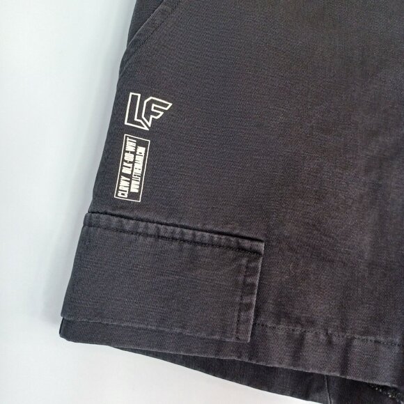 LF Women's Shorts Black Sz M Canvas High Rise Logo Pockets Casual Grunge Goth - Picture 4 of 15